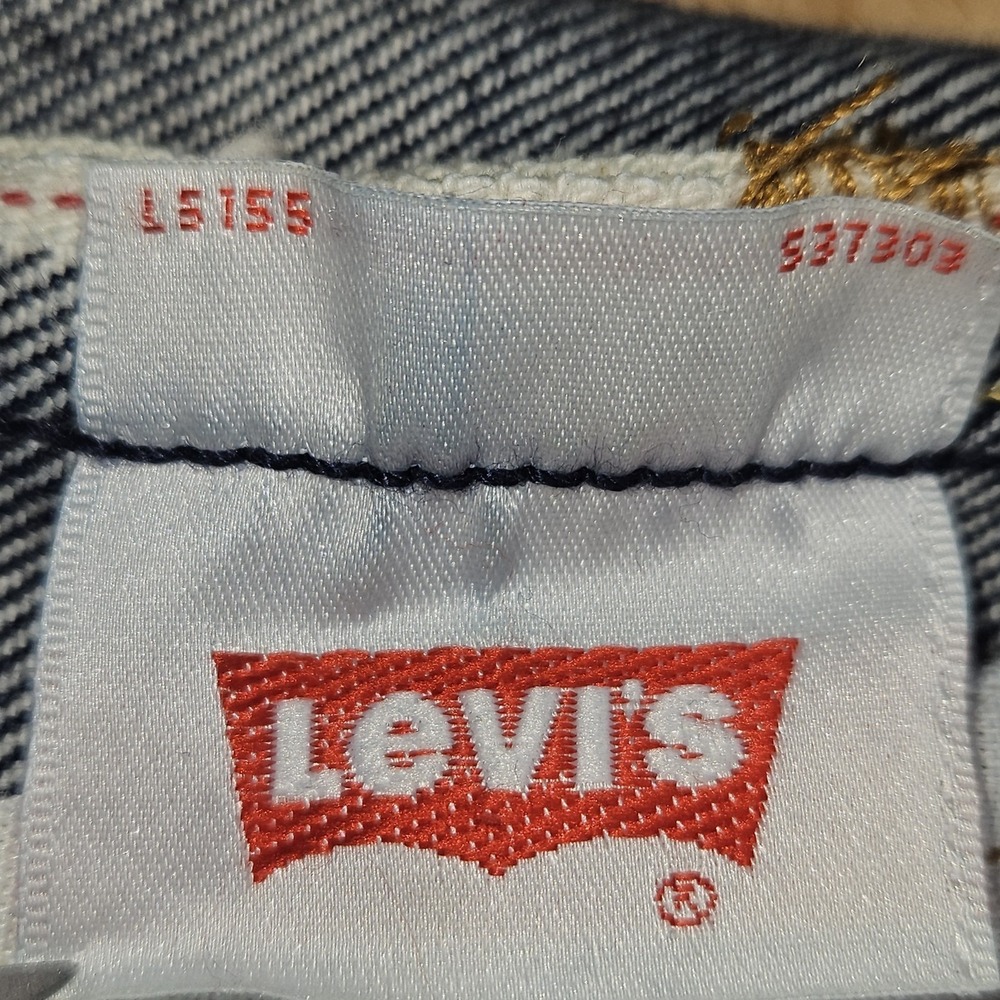Levis 501 '90s Cuff Straight Selvedge Denim Jeans 28x36 Rinsey Rinse Button Fly - Picture 10 of 16